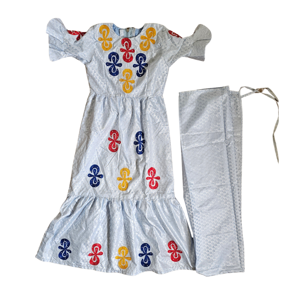 Robe + Pagne fille 6 ans Bazin Getzner #433