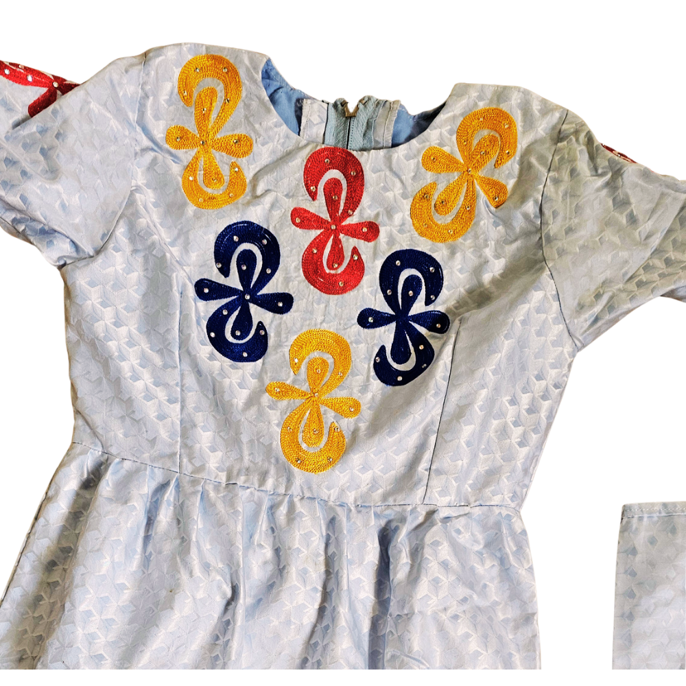 Robe + Pagne fille 6 ans Bazin Getzner #433