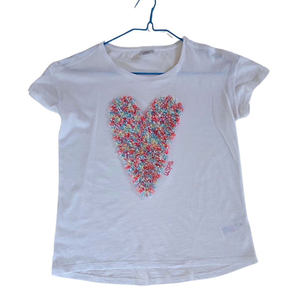 B - T-shirt 10 - 11 ans coeur fleuris #89