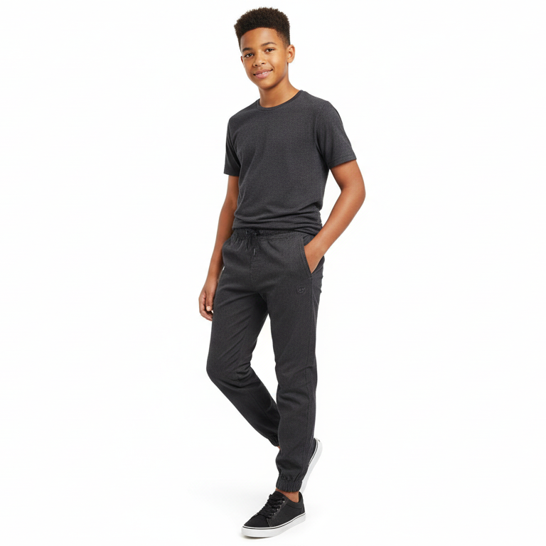 B - Pantalon taille élastique marron 12- 13 ans #179