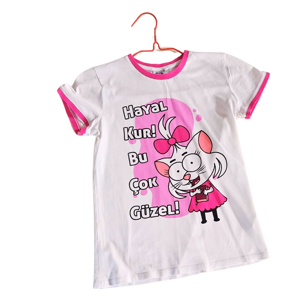 C - T-shirt coton chat 10-11 ans #123
