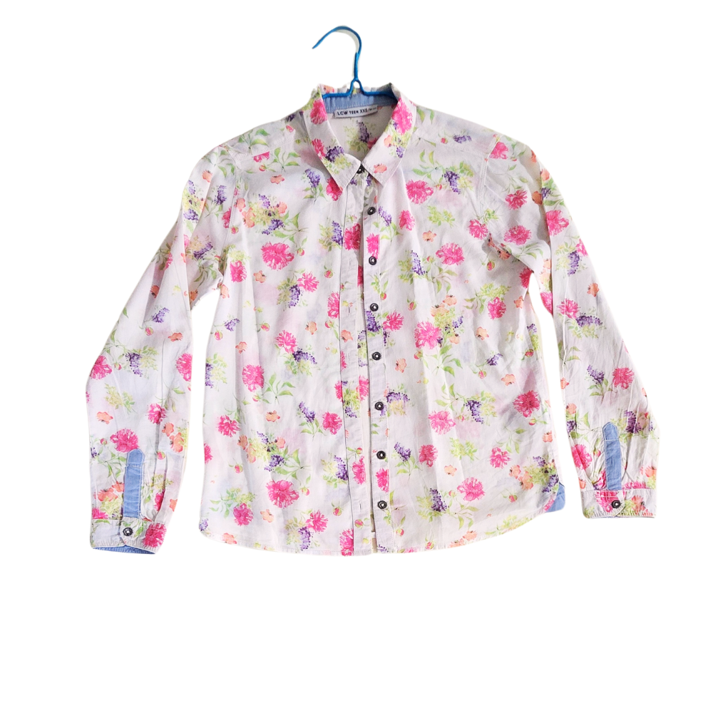 B - Chemise coton motifs fleuris 11 - 12 ans #119