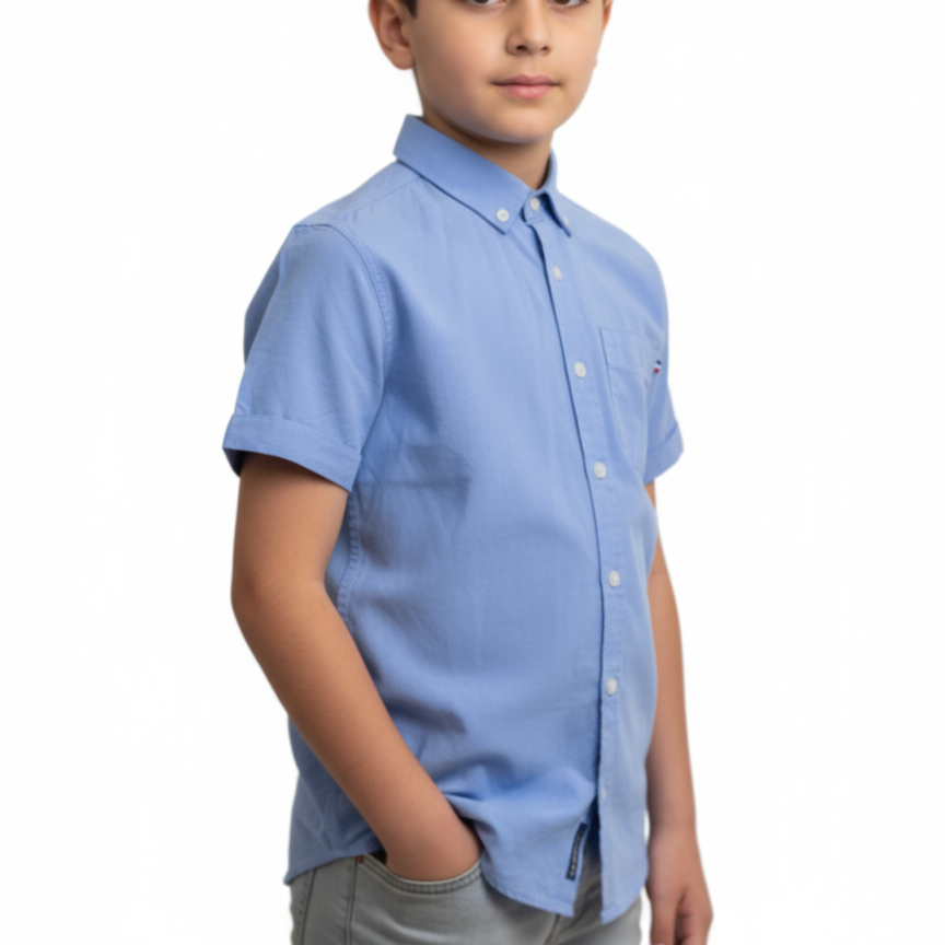 B - chemise à  manches courtes bleu 11 - 12 ans #68