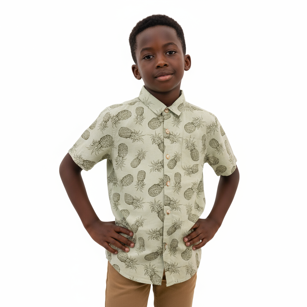B - Chemise coton manches courtes 9 - 10 ans # 72