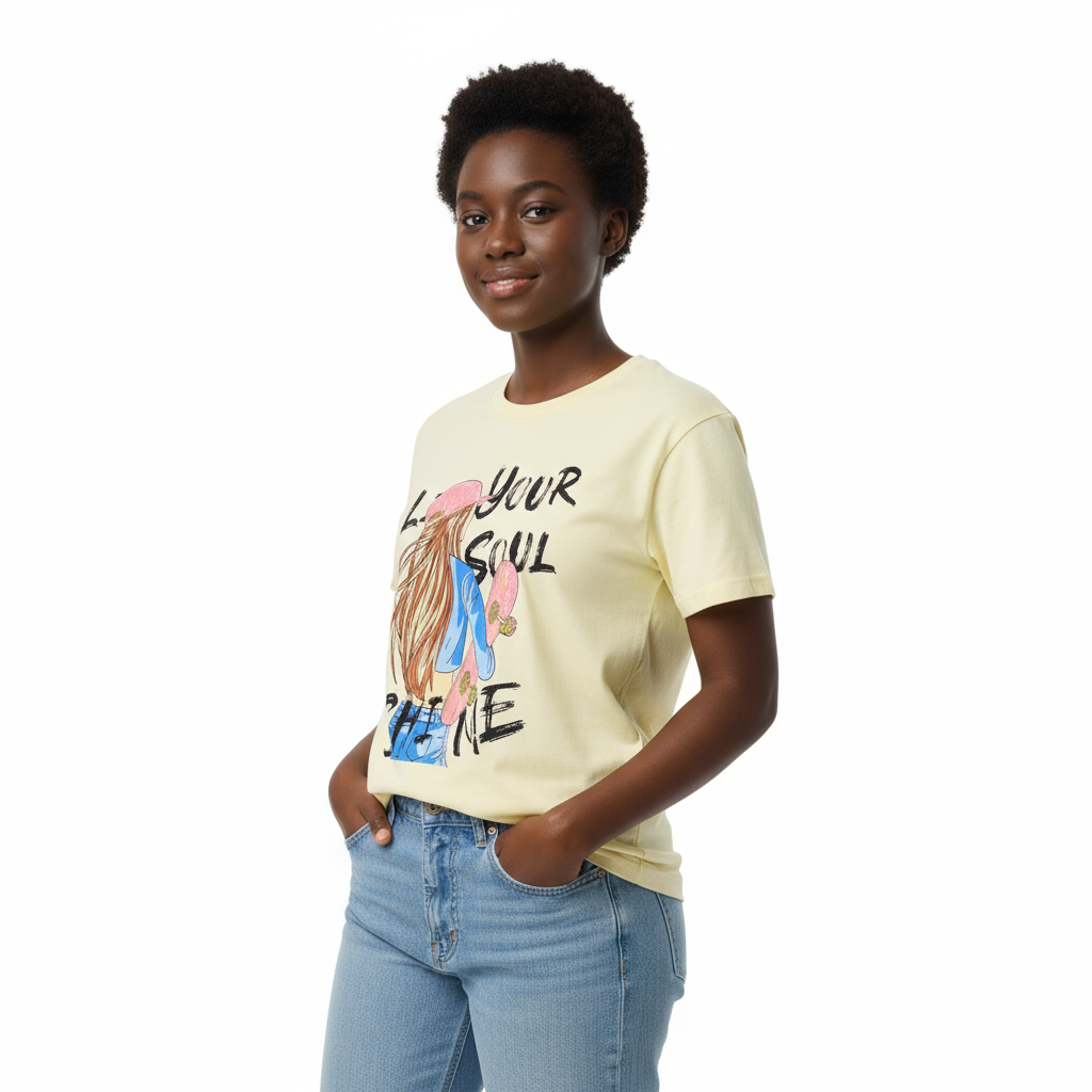 B- T-shirt coton jaune 16 ans #122