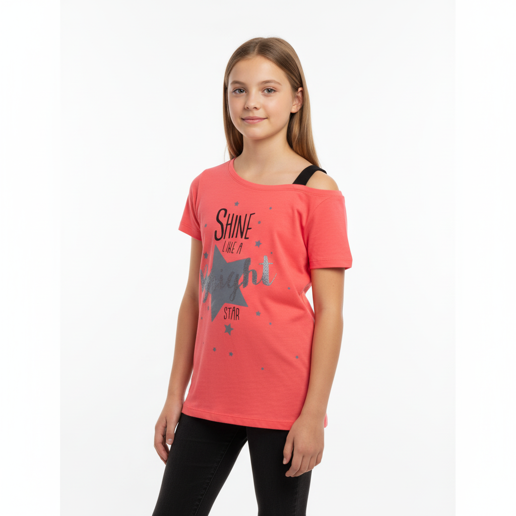 B - Haut rose à une épaule 10 - 11 ans LCW ECO #90