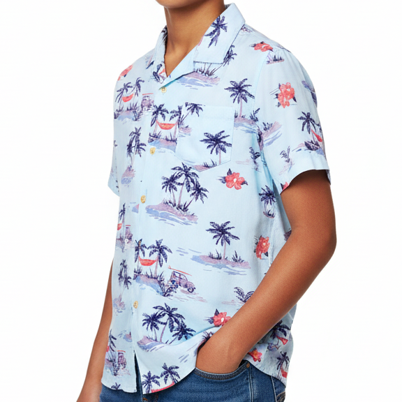 B - Chemise coton palmier 13 - 14 ans #171