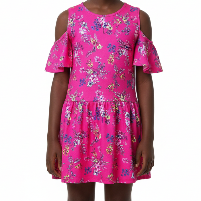 B - Robe fleuris large 11 - 12 ans #169