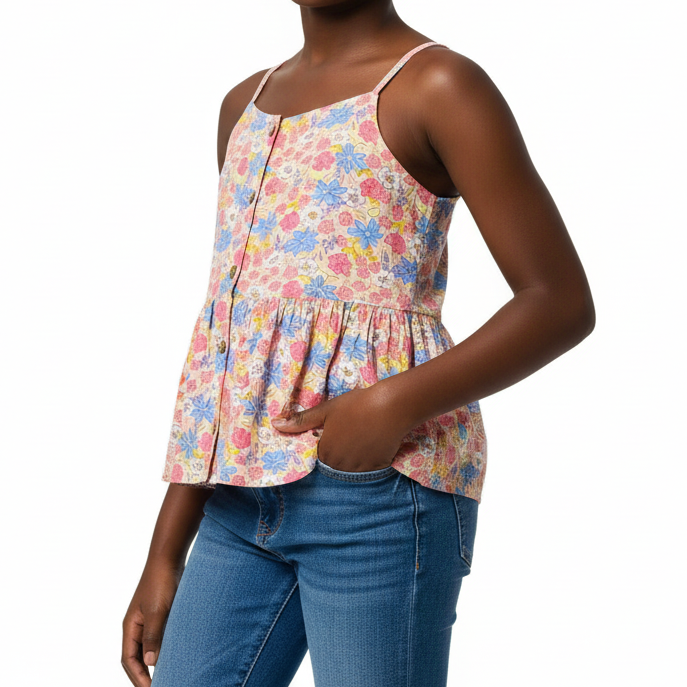 B - haut summer fleuris 9 - 10 ans #168