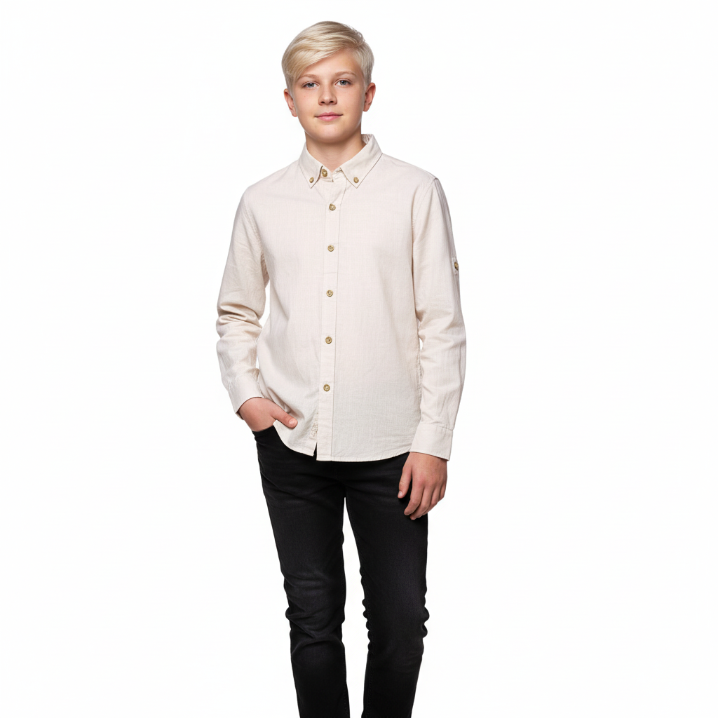 C - Chemise beige 13 - 14 ans #167