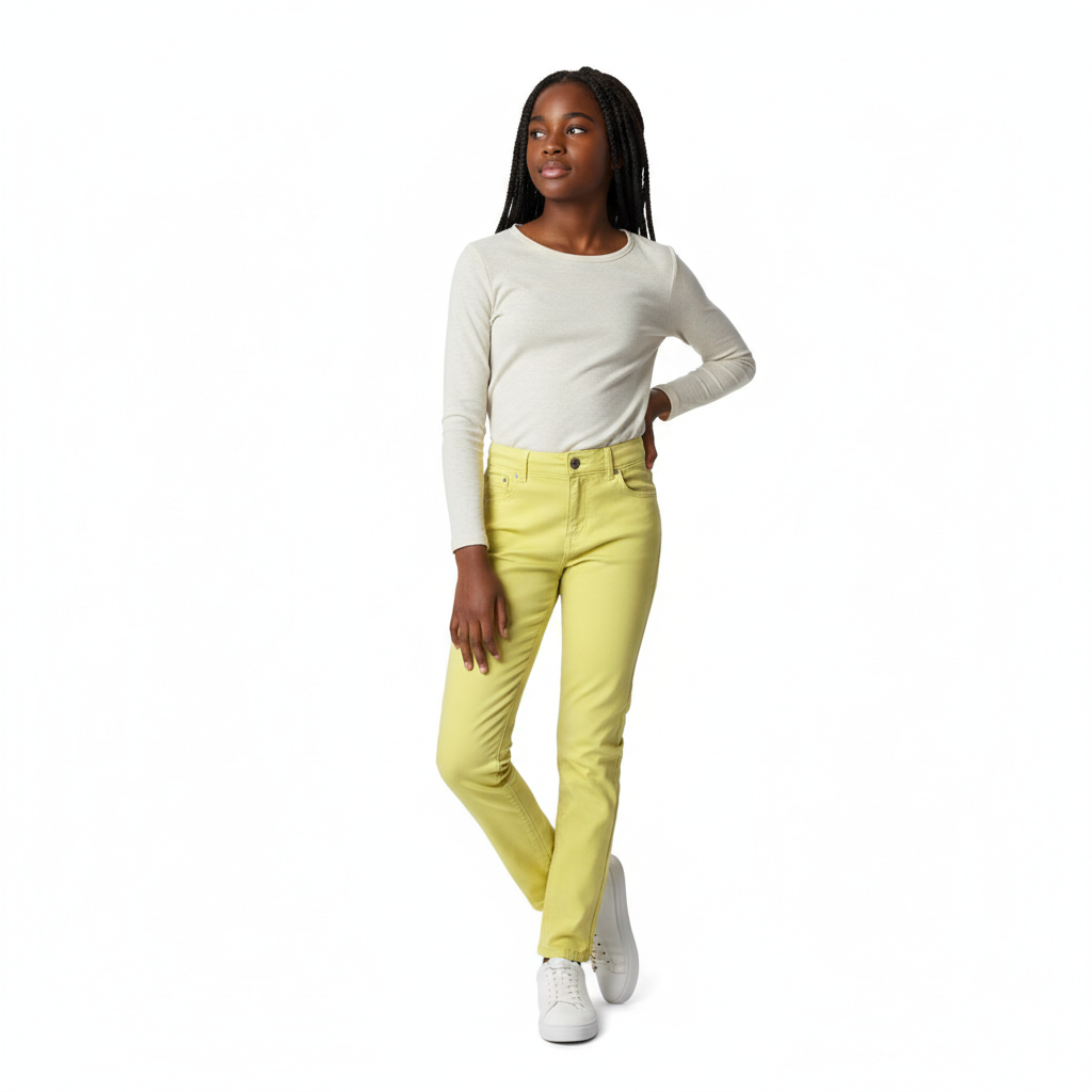 B - pantalon jean jaune taille 38 #202
