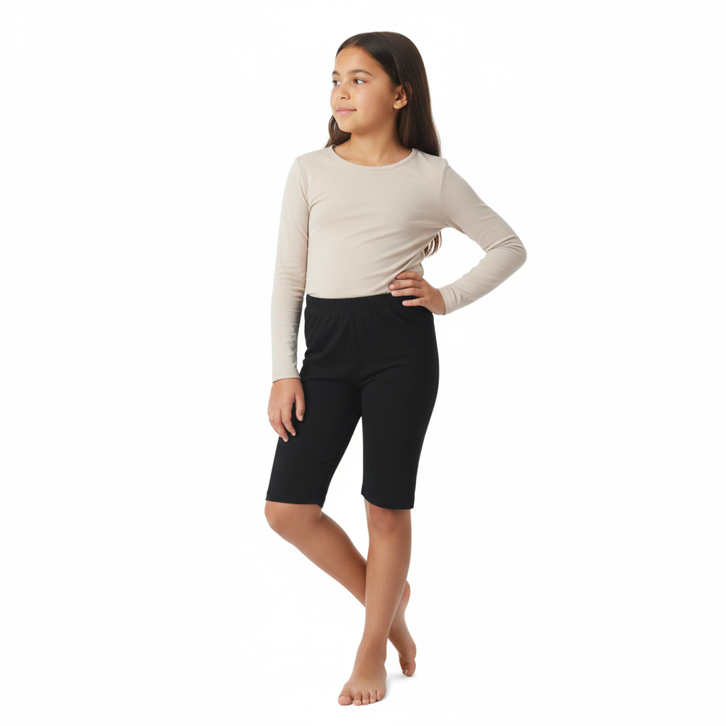 B - leggings short coton noir 9 - 10 ans # 192