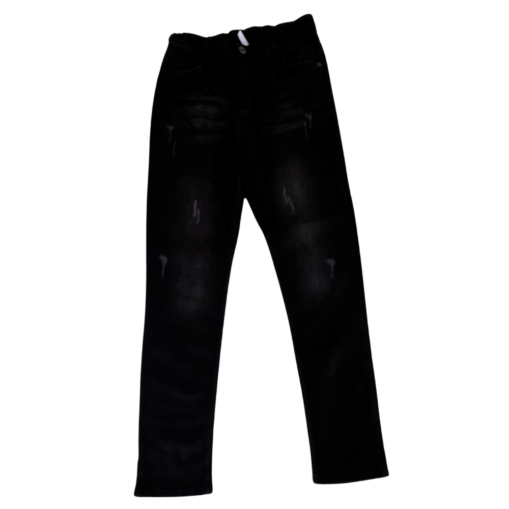 C - Jean slim 15-16 ans noir délavé #141
