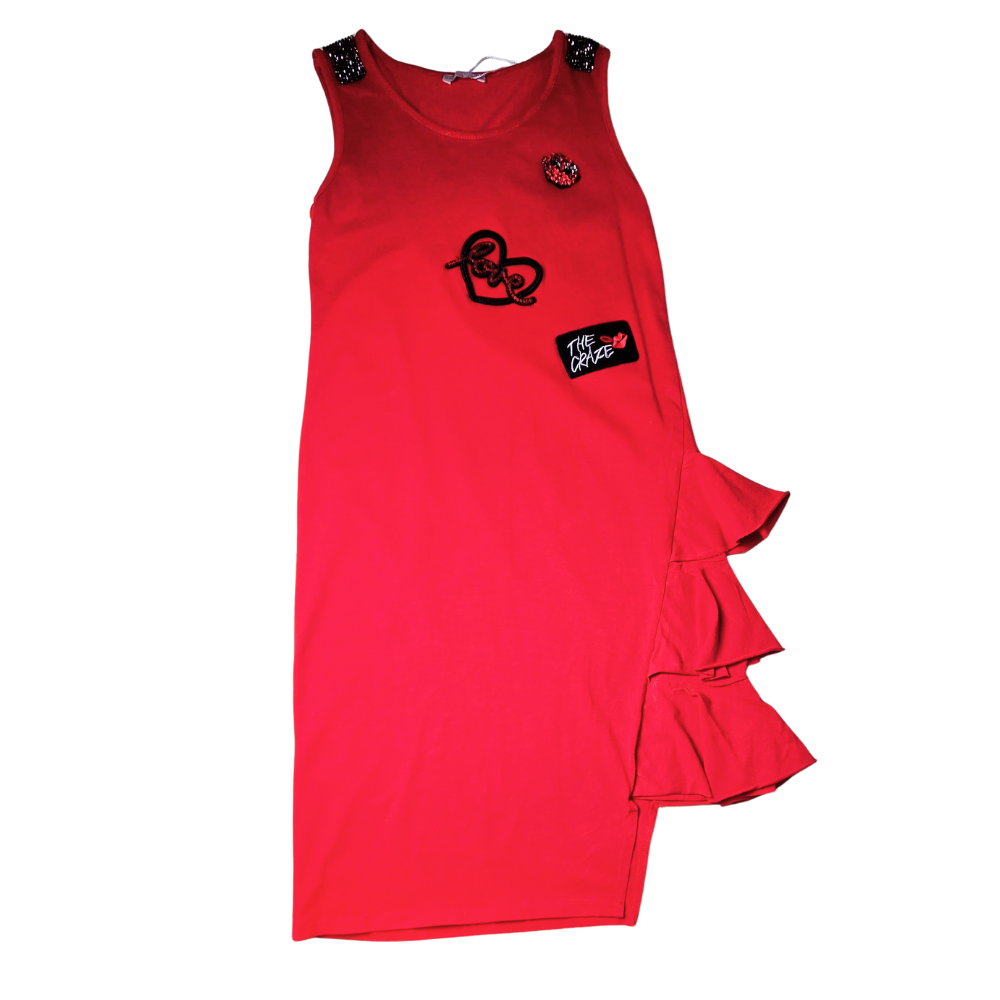 B - Robe coton strass manches débardeur 14 ans #166