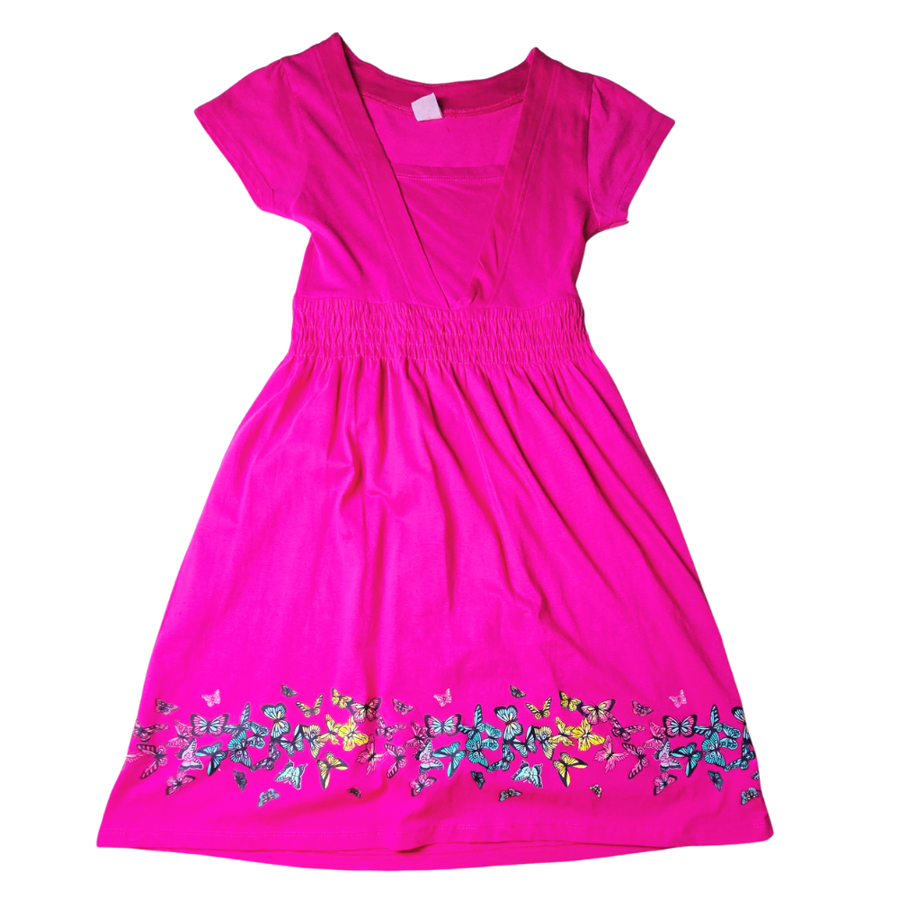 C - Robe coton fushia 11 à  12 ans #154