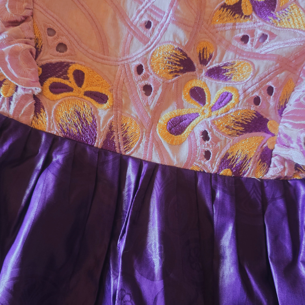 Robe fille 5 ans Bazin Getzner = brodé #435