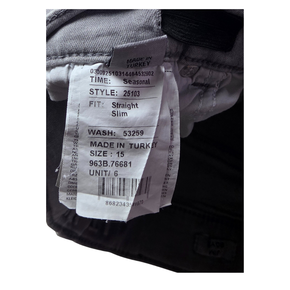 B - jean gris unisex slim 15 ans #176