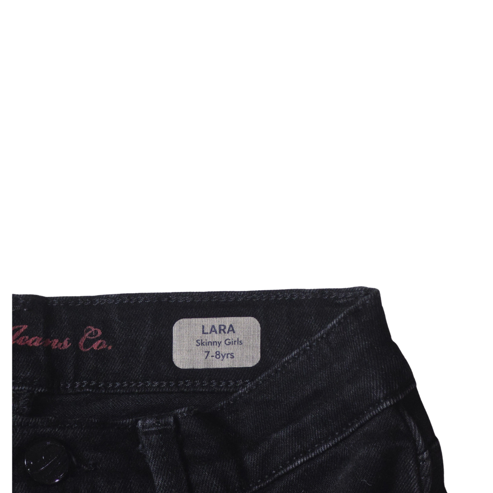 B - jean pantalon noir strass 7 - 8 ans #190