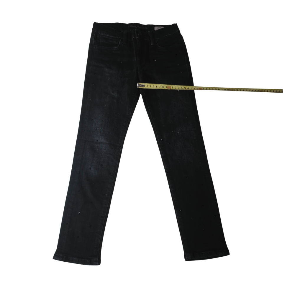 B - jean pantalon noir strass 7 - 8 ans #190