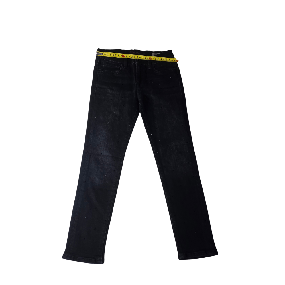 B - jean pantalon noir strass 7 - 8 ans #190