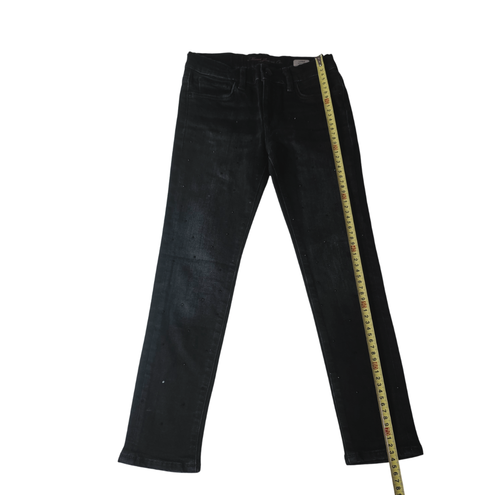 B - jean pantalon noir strass 7 - 8 ans #190