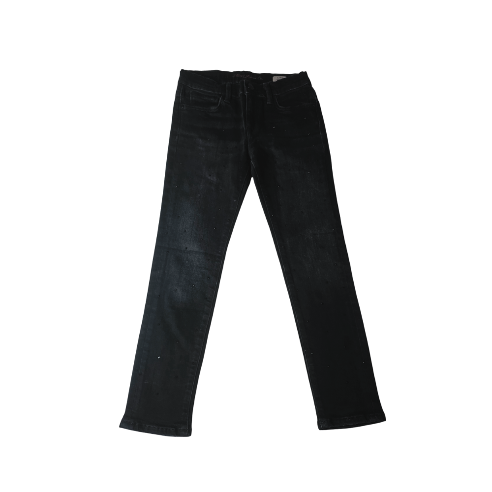 B - jean pantalon noir strass 7 - 8 ans #190
