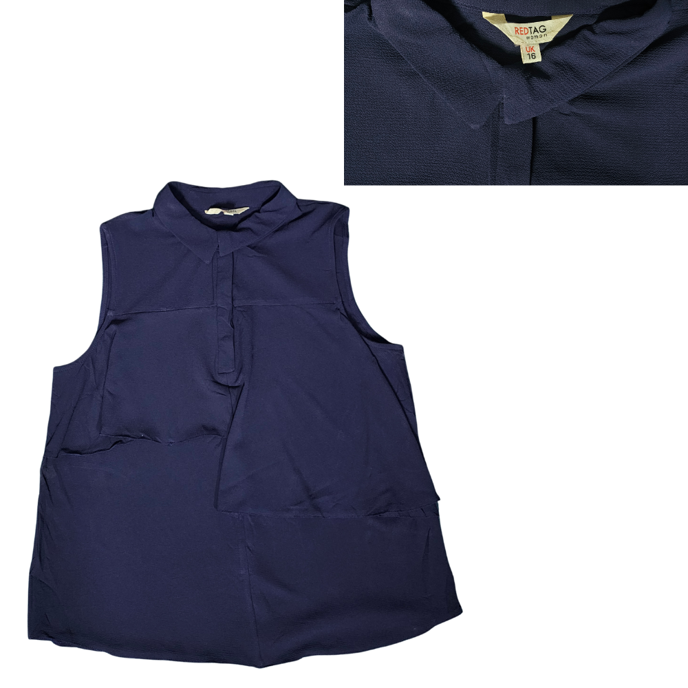 Haut sans manches bleu marine taille L#592