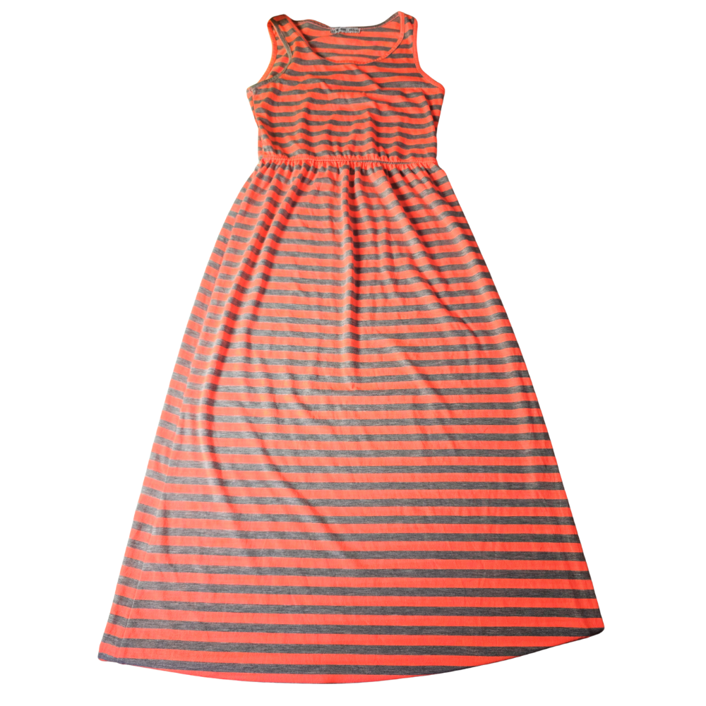 B - Robe longue en coton rayure 11 - 12 ans #197