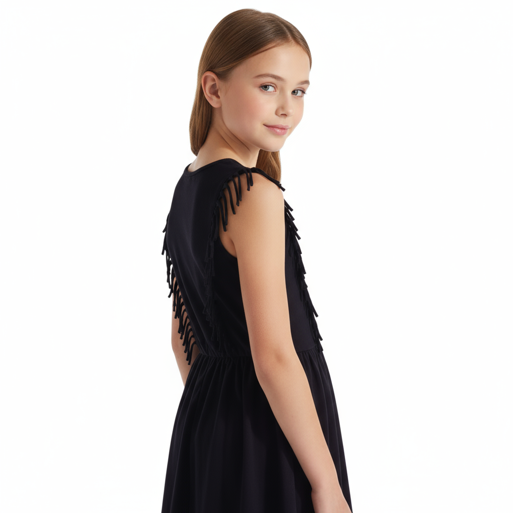 B - Robe noir coton 12-13 ans #126