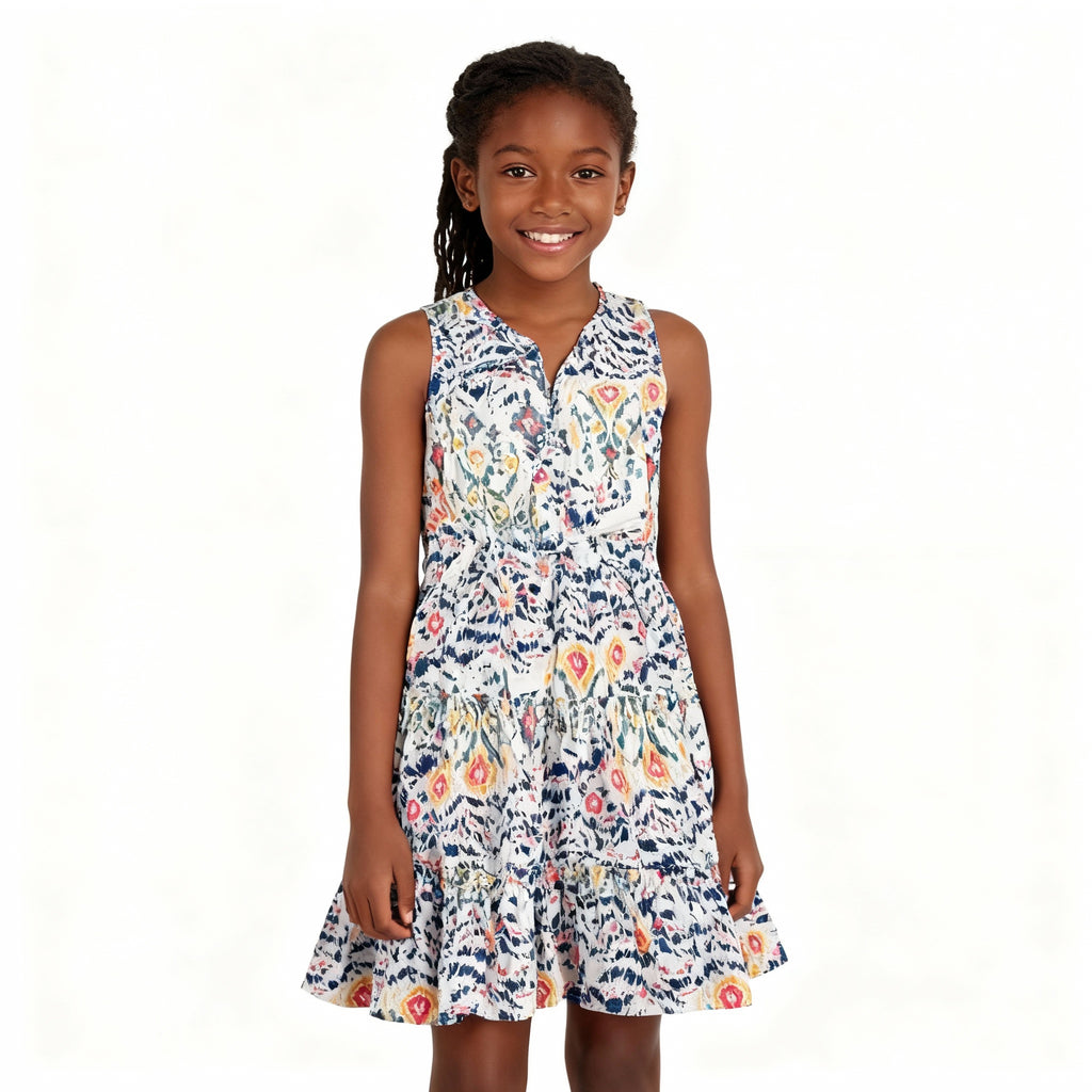B - Robe sans manches en coton pour 12 - 13 ans LCW Vision à col noué avec motifs #39