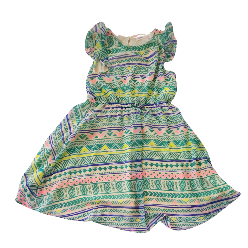 B - Robe d'été  9 - 10 ans avec un motif géométrique coloreé #57