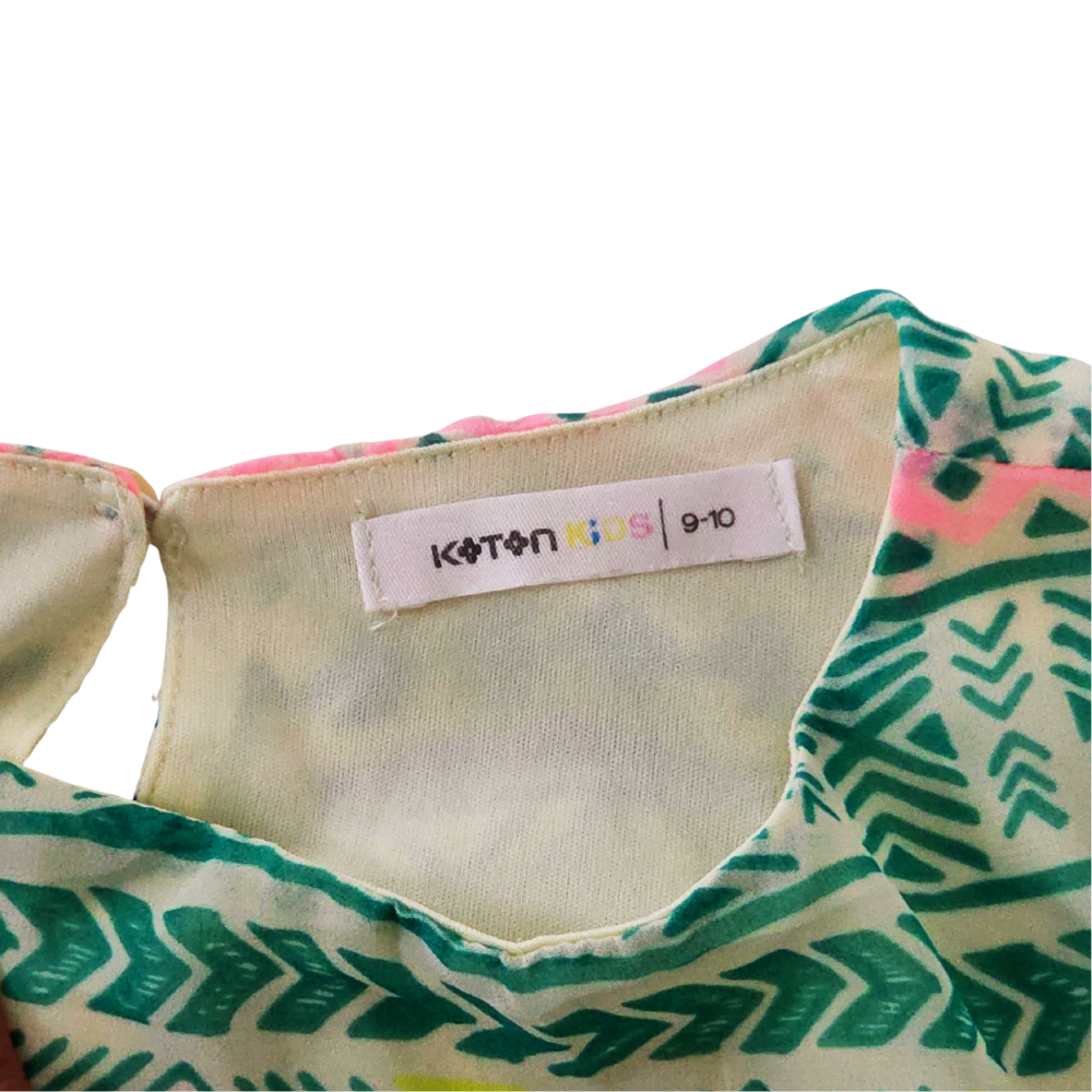 B - Robe d'été  9 - 10 ans avec un motif géométrique coloreé #57