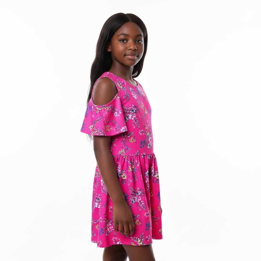 B - Robe fleuris large 11 - 12 ans #169