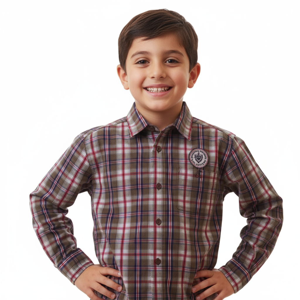 B - Chemise à  carreaux à manches longues 8/9 ans 140cm # 74