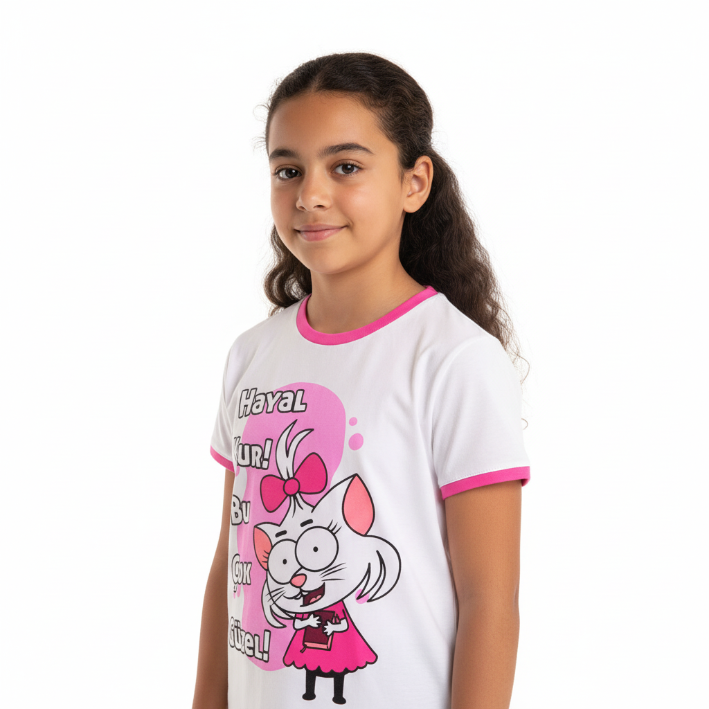 C - T-shirt coton chat 10-11 ans #123