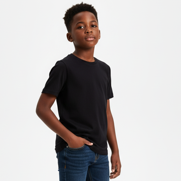B - T-shirt coton noir 11-12 ans #135