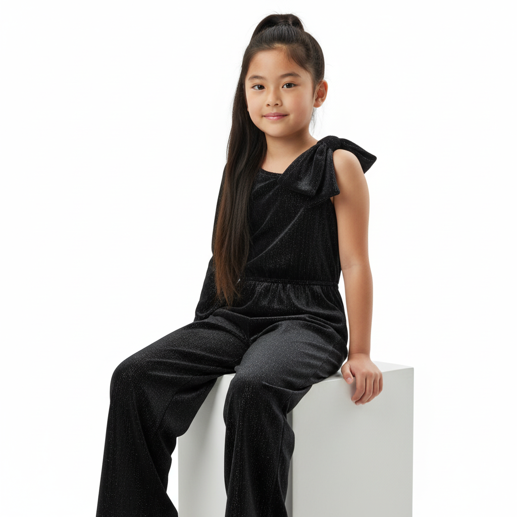 B - combinaison 7 ans noir pailletté #173