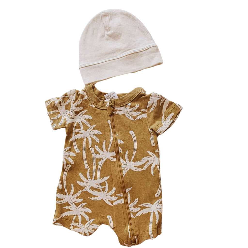 B - Ensemble combishort + bonnet (0-3 mois) #389