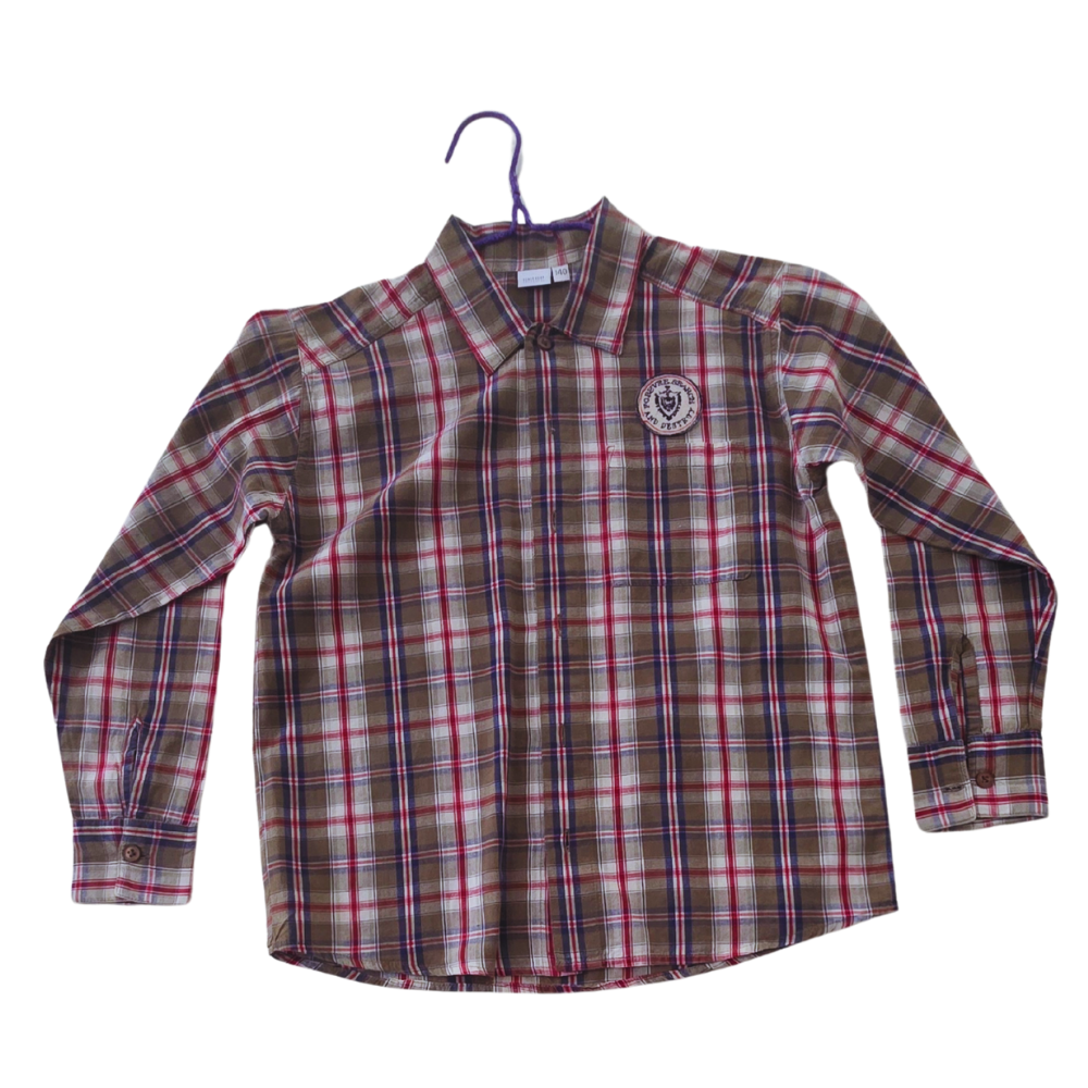 B - Chemise à  carreaux à manches longues 8/9 ans 140cm # 74