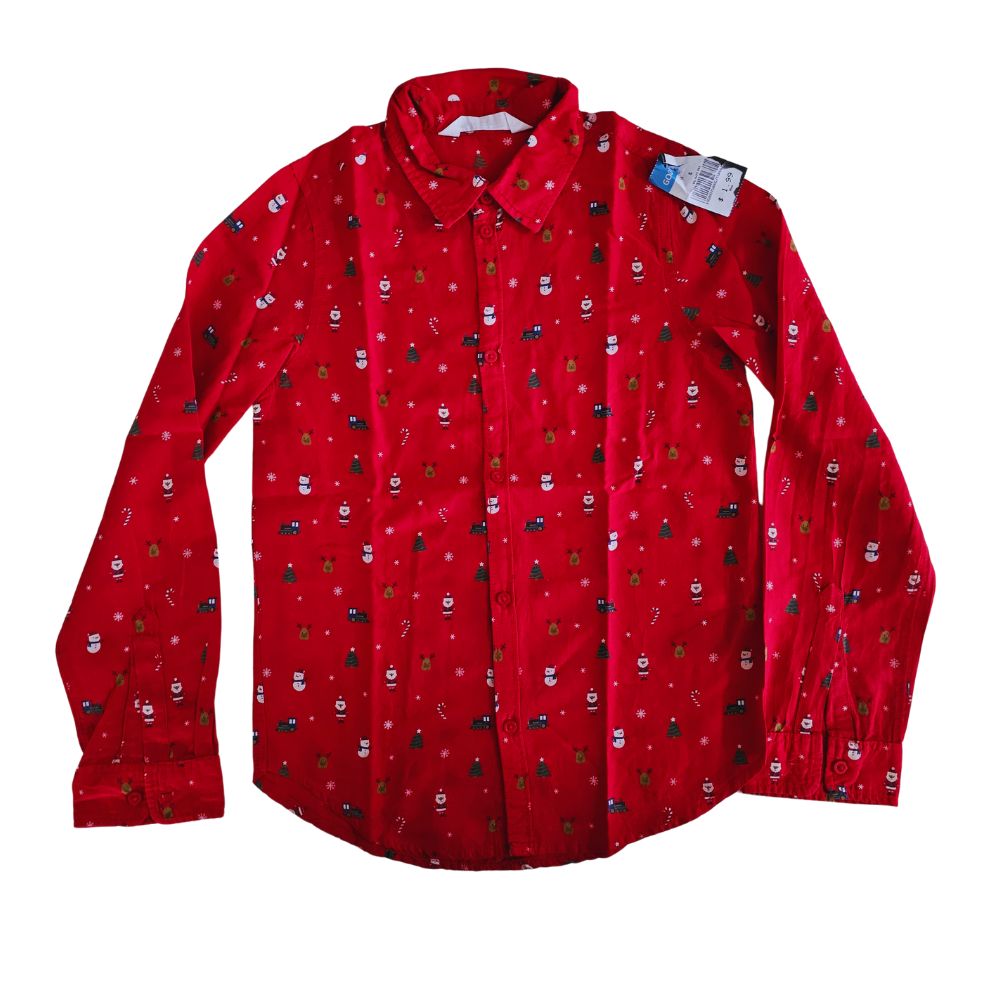 B- chemise motifs Noel 9/10 ans #466