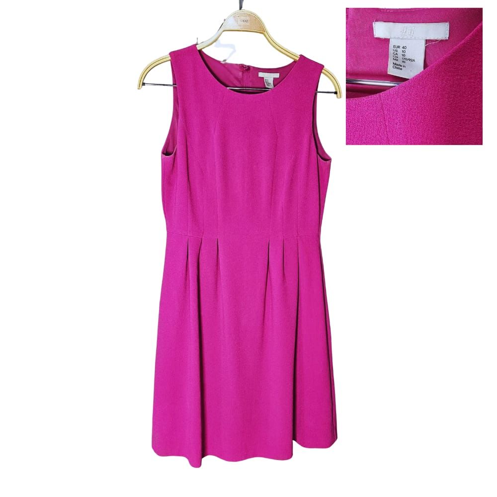 B -  Robe mi-longue fushia sans manche, H & M ,taille 40 #513