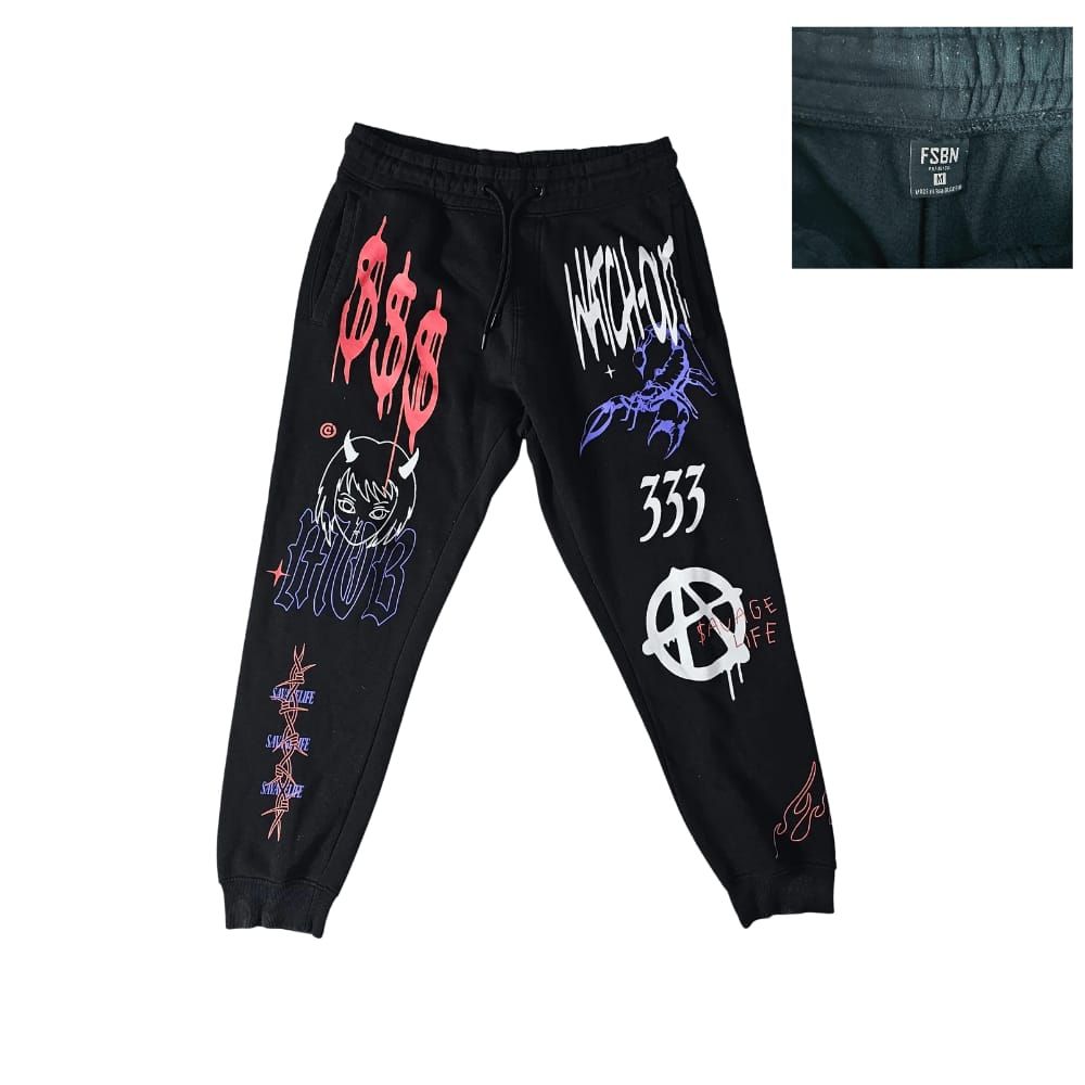 B -  Jogging imprimés graffiti taille M (large) 15/16 ans #533