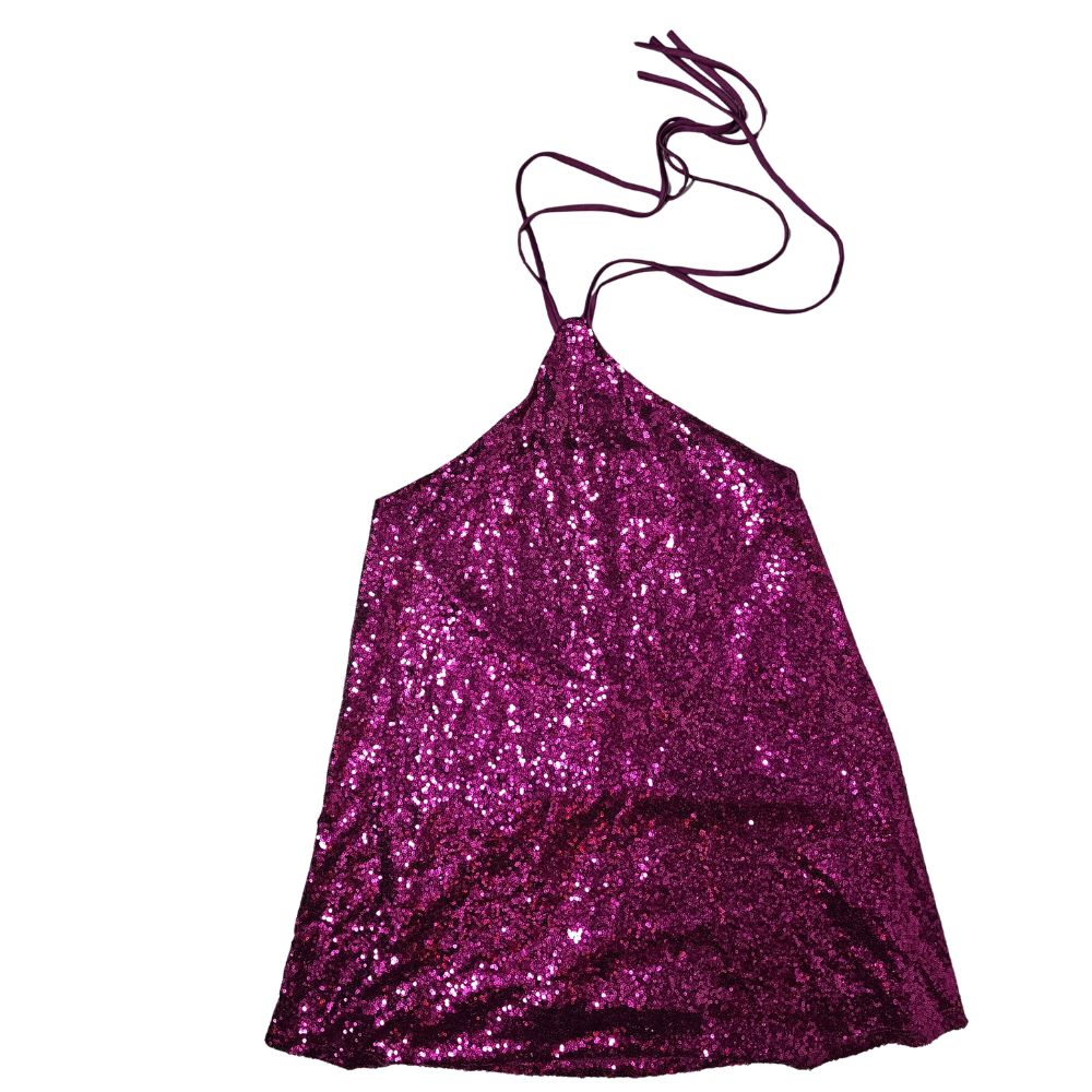 mini-robe rose à paillettes taille M#563