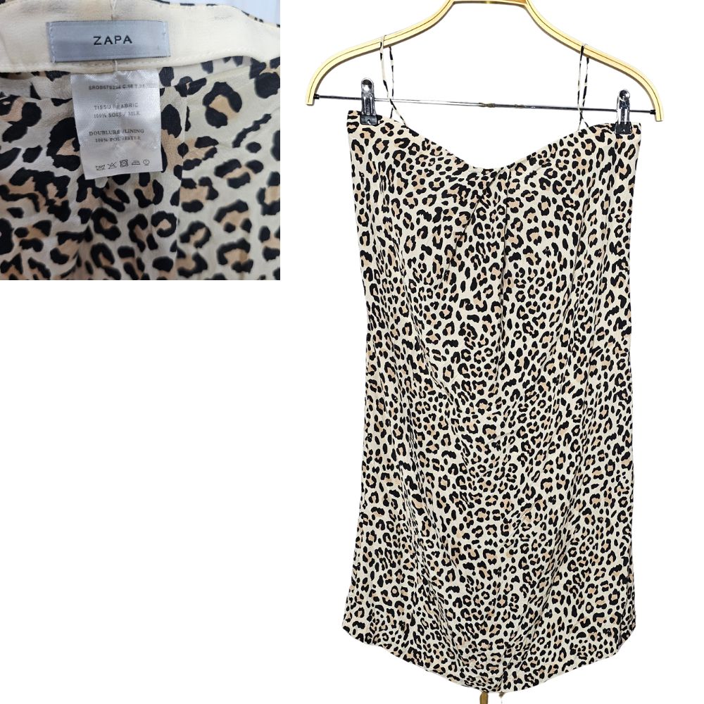 robe bustier à imprimé léopard avec des bretelles spaghetti taille M #565