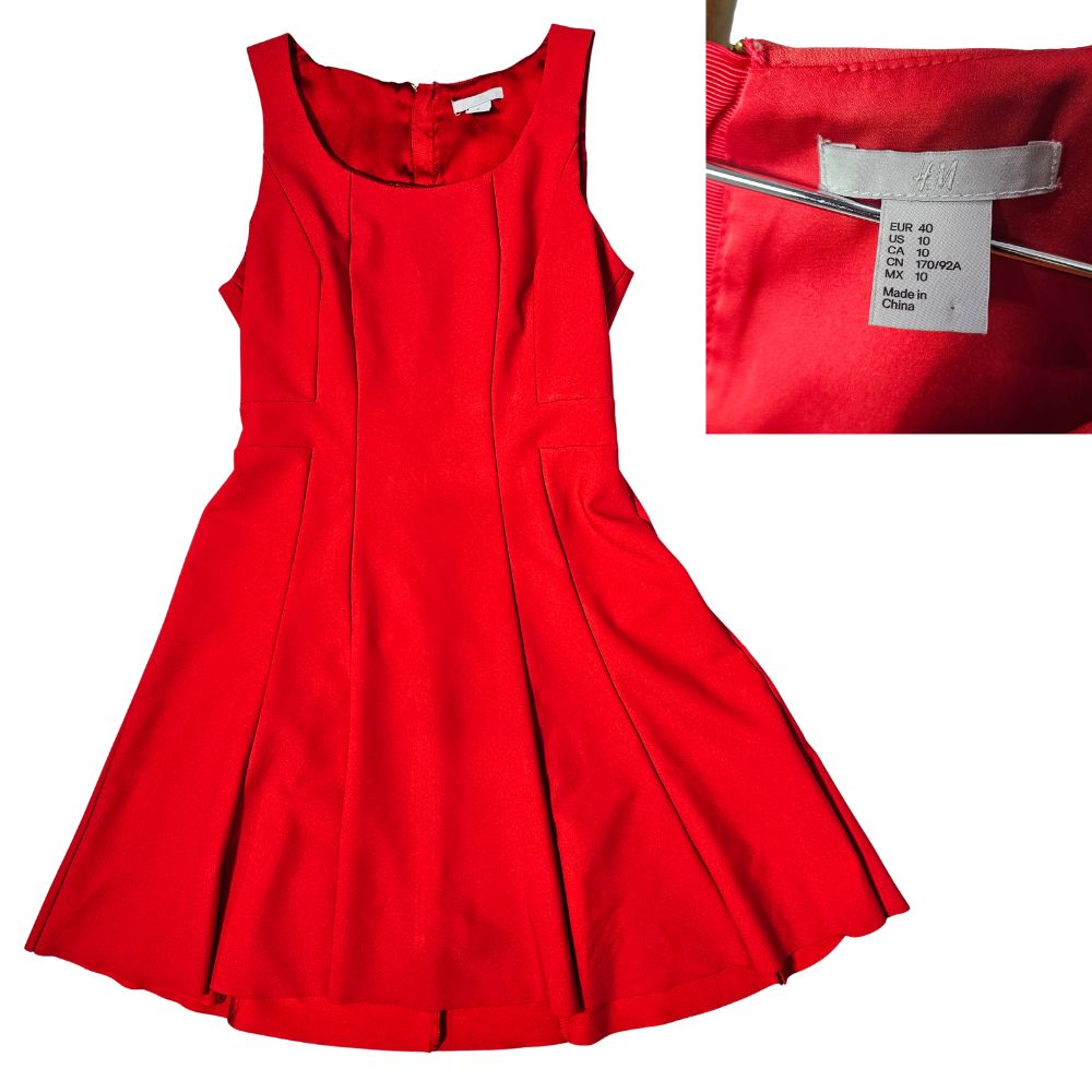 une robe courte rouge évasée de la marque Taille L #568
