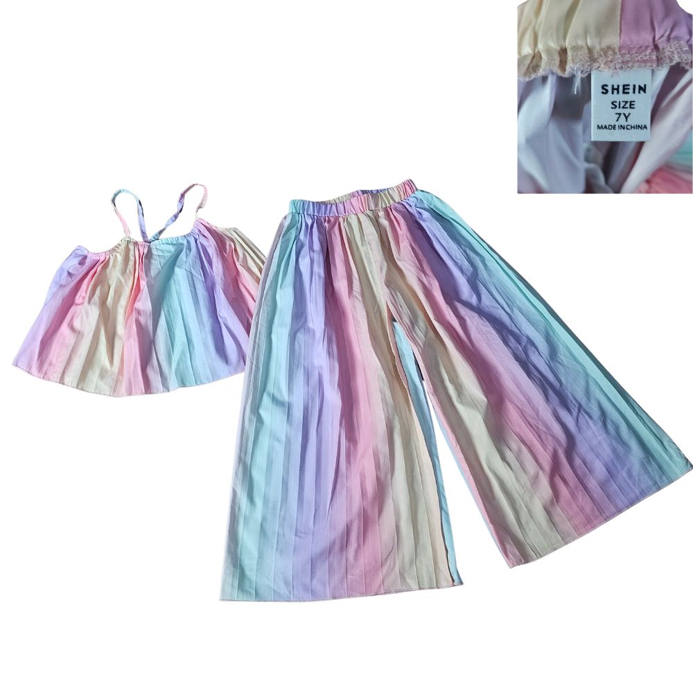Ensemble haut à fines bretelles et pantalon large de la marque SHEIN taille 6/7 ans#580