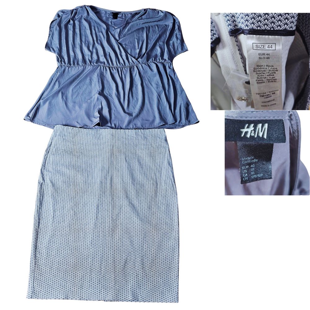 Ensemble décolleté croisé et une jupe Taille L #581