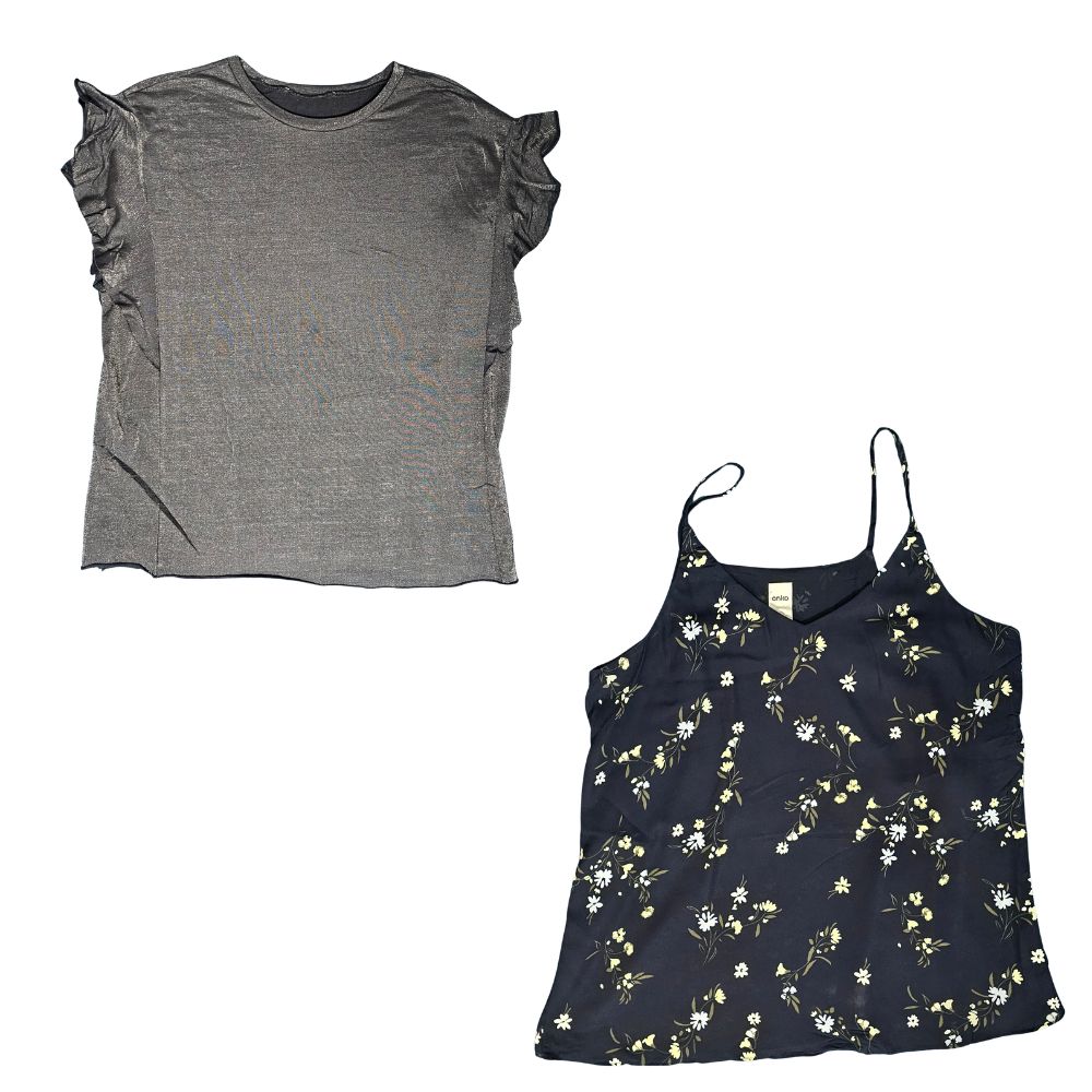 Ensemble 2 t-shirts manches volants et déebardeur Taille L #593