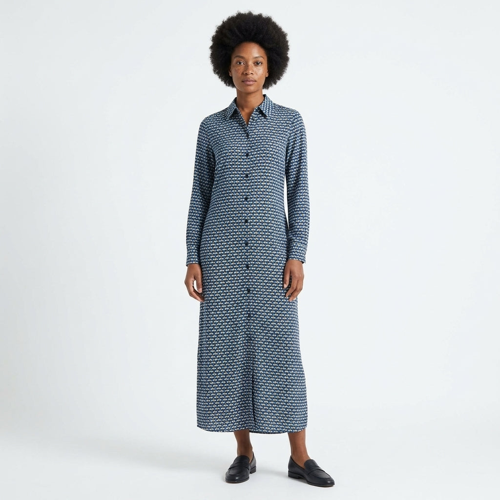 Maxi Shirtdress — Full Length Studio Shot | Generated by Modelize