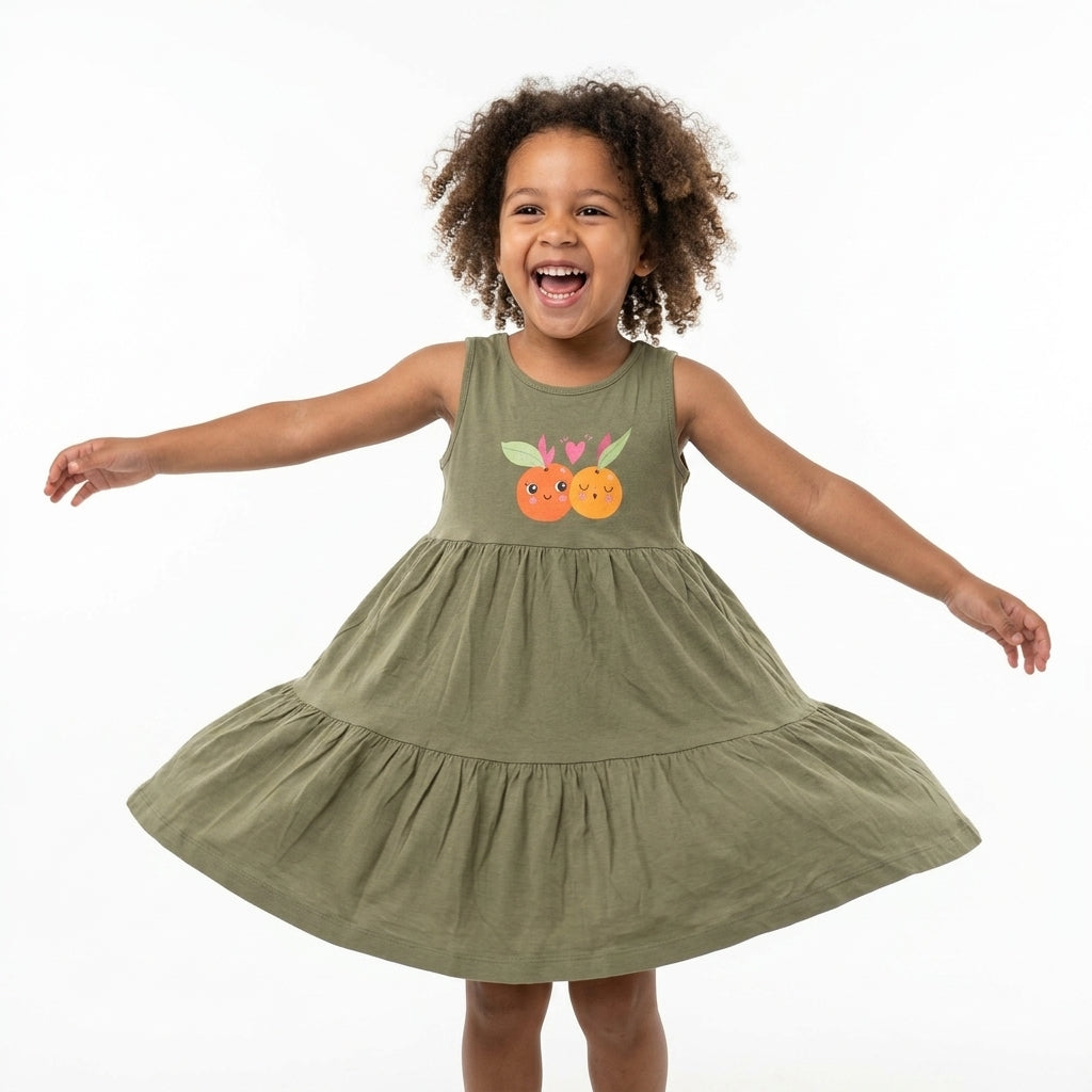 Sleeveless tiered dress — Hero Studio Display | Generated by Modelize
